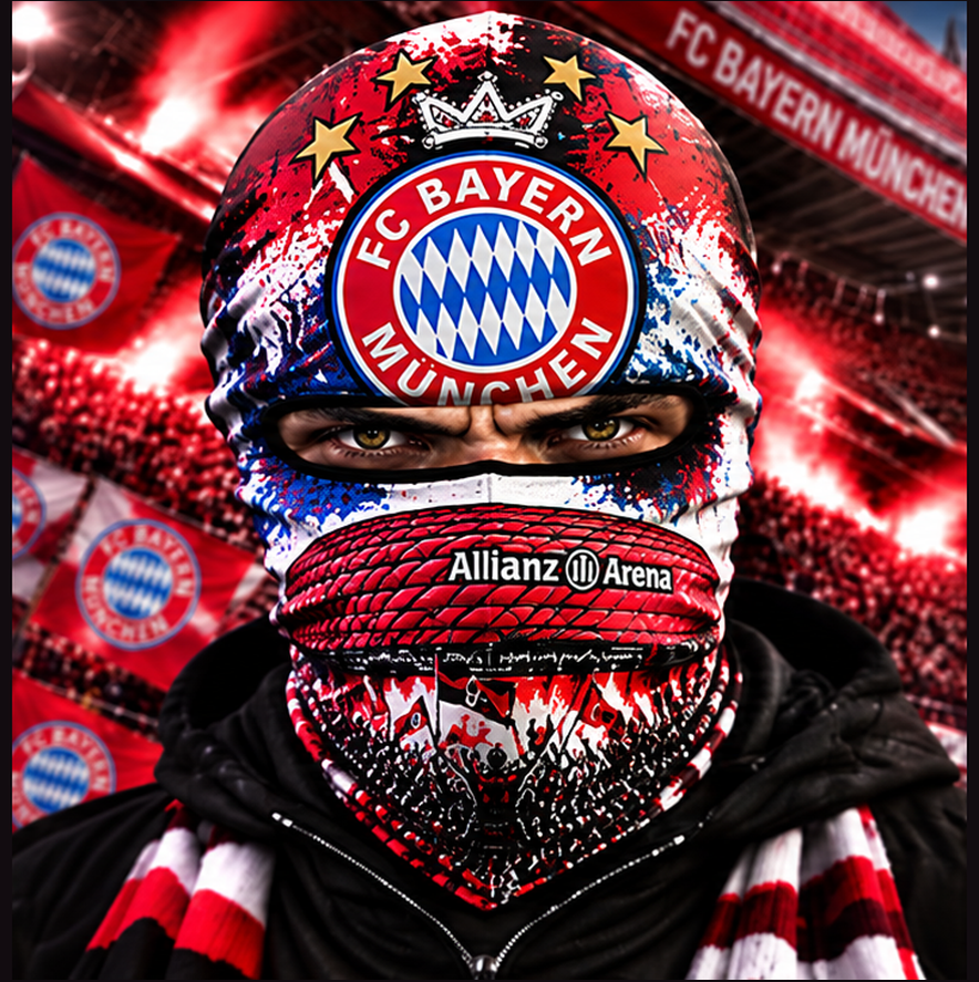 FC Bayern München Ultras Graffiti Balaclava – Fußball Fan Sturmhaube | Premium Streetwear Edition