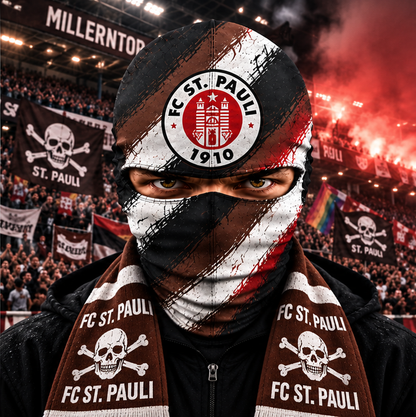 FC St. Pauli Horror Balaclava – Gruselige Fußball Fan Sturmhaube | Halloween Maske