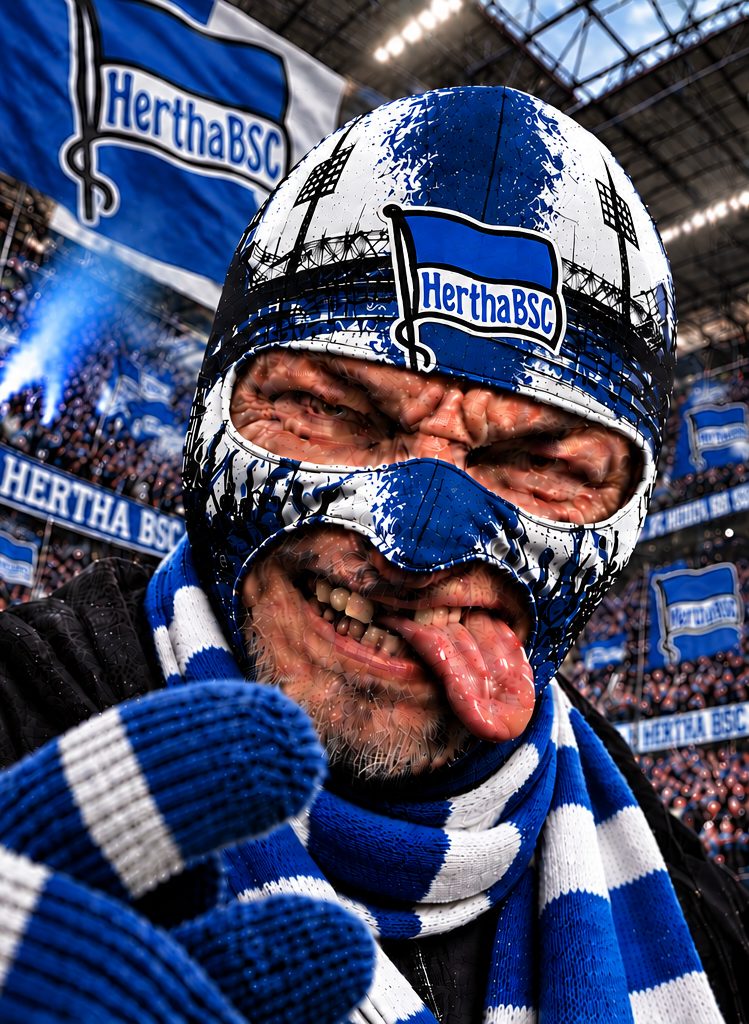 Hertha BSC Lustige Fan Balaclava – Fußball Sturmhaube