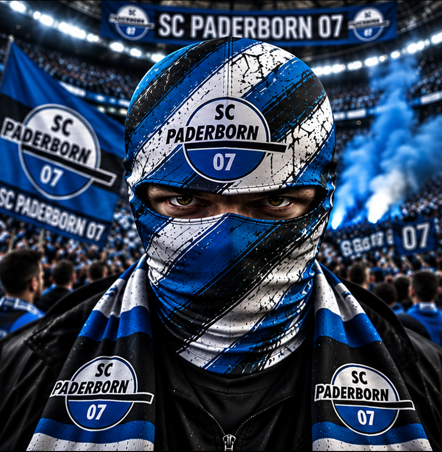 SC Paderborn 07 Horror Balaclava – Gruselige Fußball Fan Sturmhaube | Halloween Maske