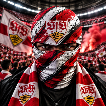 VfB Stuttgart Horror Balaclava – Gruselige Fußball Fan Sturmhaube | Halloween Maske