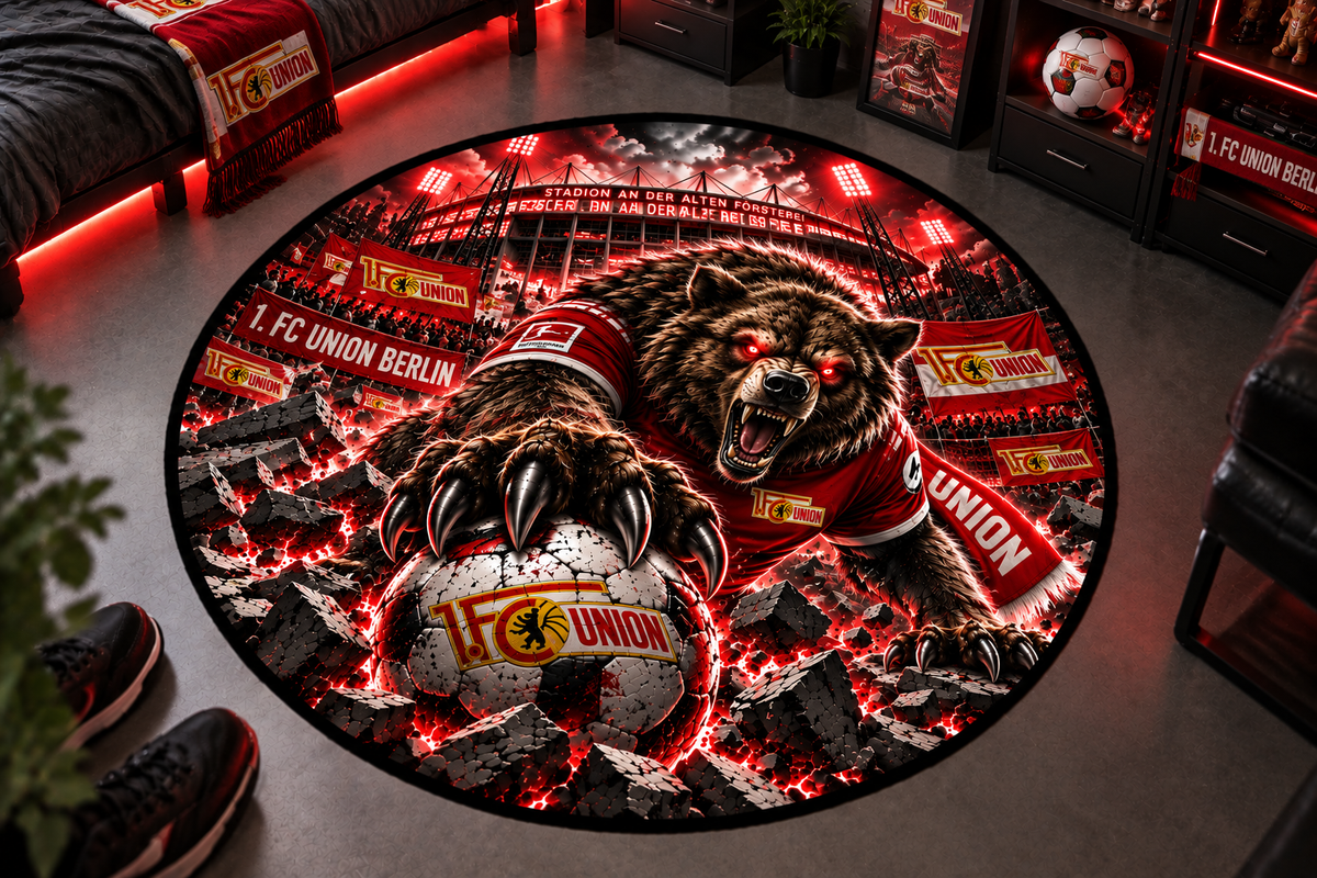 1. FC Union Berlin Club Beast Runder Teppich – Fußball-Power für echte Fans