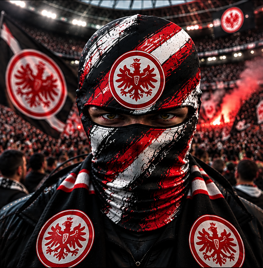 Eintracht Frankfurt Horror Balaclava – Gruselige Fußball Fan Sturmhaube | Halloween Maske