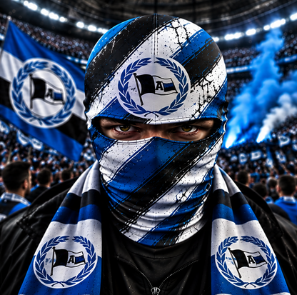 Arminia Bielefeld Horror Balaclava – Gruselige Fußball Fan Sturmhaube | Halloween Maske