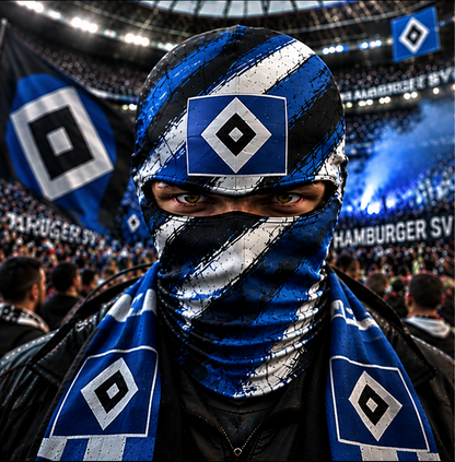 Hamburger SV Horror Balaclava – Gruselige Fußball Fan Sturmhaube | Halloween Maske