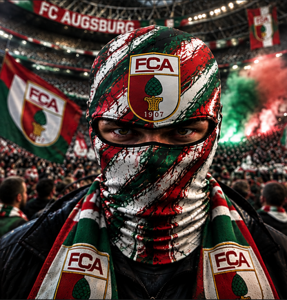 FC Augsburg Horror Balaclava – Gruselige Fußball Fan Sturmhaube | Halloween Maske