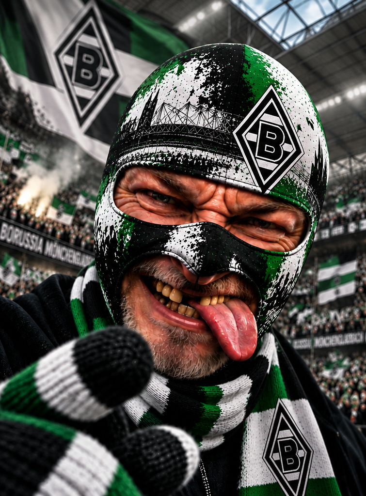 Borussia Mönchengladbach Lustige Fan Balaclava – Fußball Sturmhaube