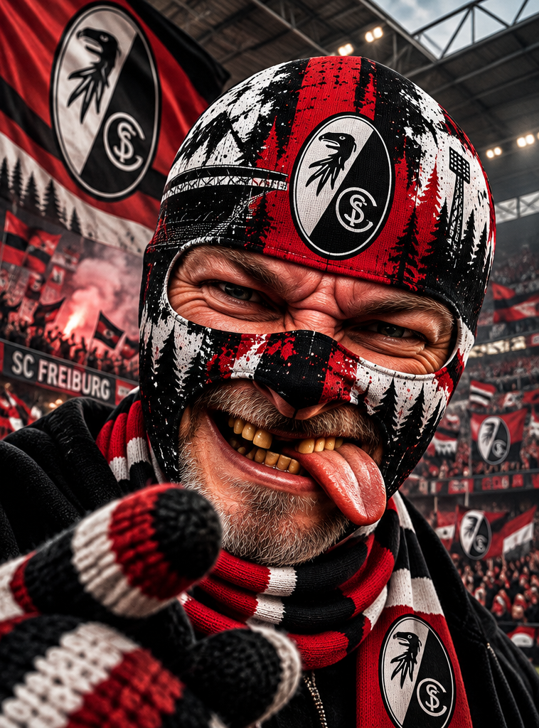 SC Freiburg Lustige Fan Balaclava – Fußball Sturmhaube