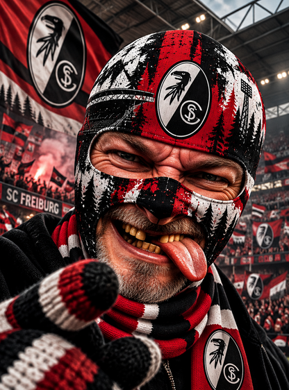 SC Freiburg Lustige Fan Balaclava – Fußball Sturmhaube