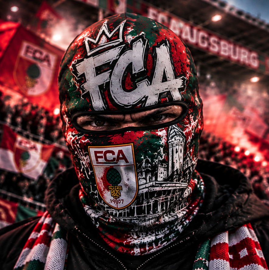 FC Augsburg Ultras Graffiti Balaclava – Fußball Fan Sturmhaube | Premium Streetwear Edition