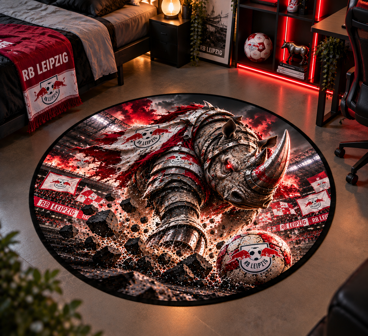 RB Leipzig Club Beast Runder Teppich – Fußball-Power für echte Fans