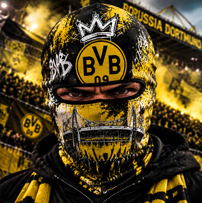 Borussia Dortmund Ultras Graffiti Balaclava – Fußball Fan Sturmhaube | Premium Streetwear Edition