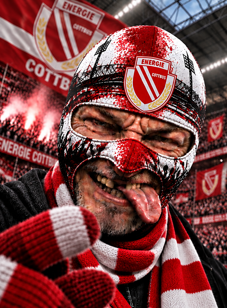Energie Cottbus Lustige Fan Balaclava – Fußball Sturmhaube