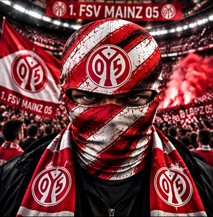 1. FSV Mainz 05 Horror Balaclava – Gruselige Fußball Fan Sturmhaube | Halloween Maske