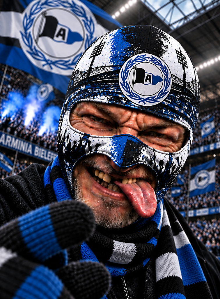 Arminia Bielefeld Lustige Fan Balaclava – Fußball Sturmhaube