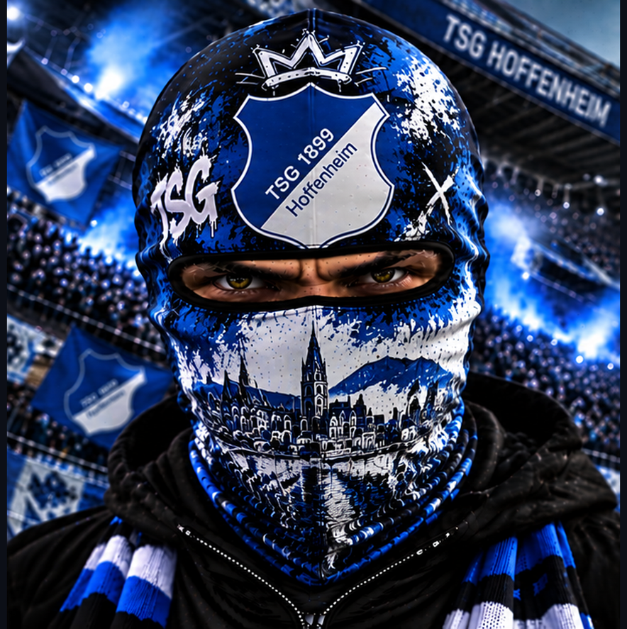 TSG Hoffenheim Ultras Graffiti Balaclava – Fußball Fan Sturmhaube | Premium Streetwear Edition