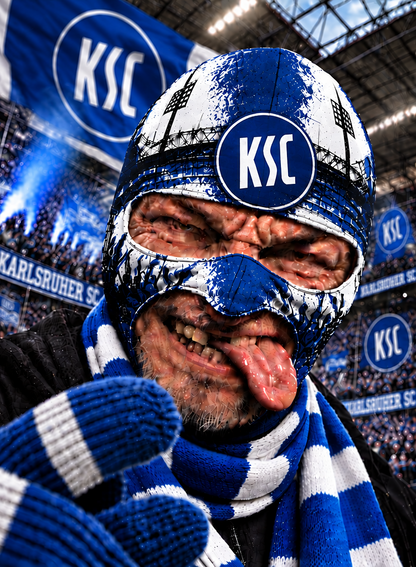 Karlsruher SC Lustige Fan Balaclava – Fußball Sturmhaube