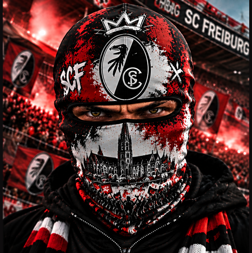 SC Freiburg Ultras Graffiti Balaclava – Fußball Fan Sturmhaube | Premium Streetwear Edition