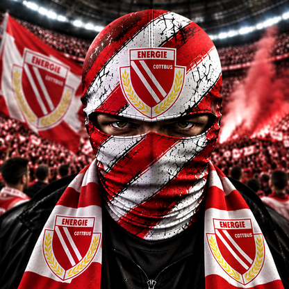 Energie Cottbus Horror Balaclava – Gruselige Fußball Fan Sturmhaube | Halloween Maske