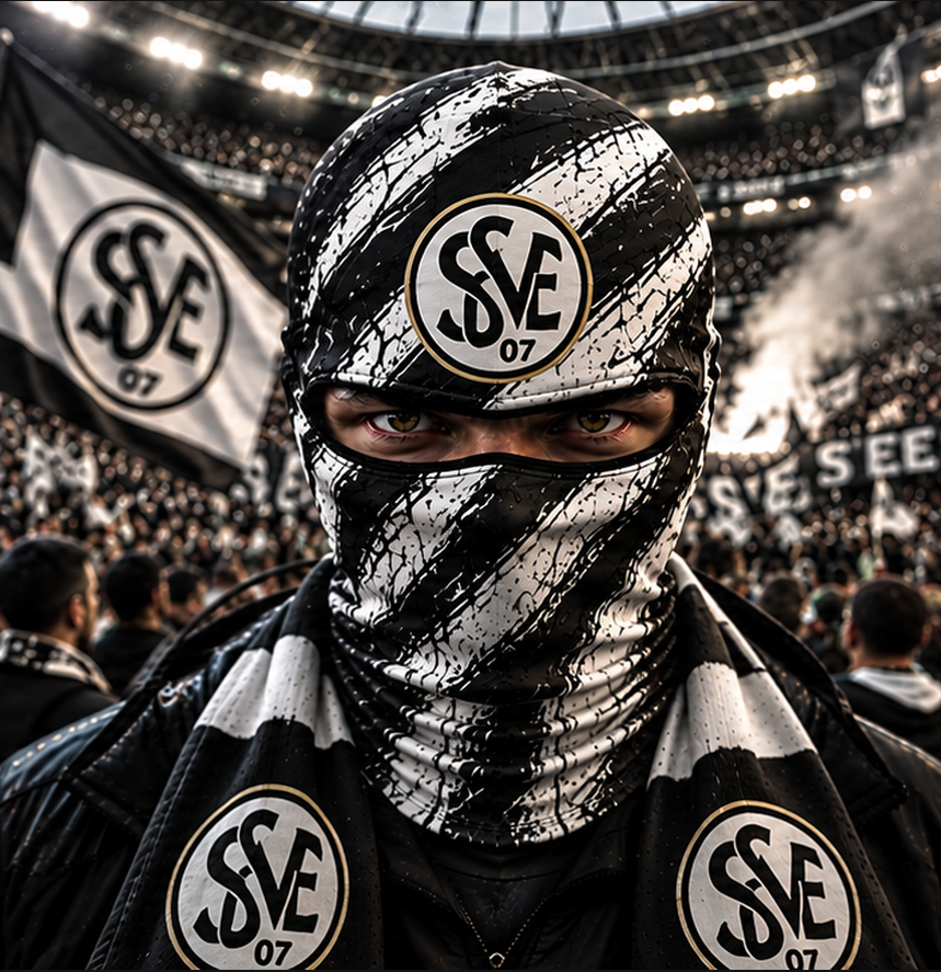SV Elversberg Horror Balaclava – Gruselige Fußball Fan Sturmhaube | Halloween Maske