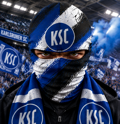 Karlsruher SC Horror Balaclava – Gruselige Fußball Fan Sturmhaube | Halloween Maske