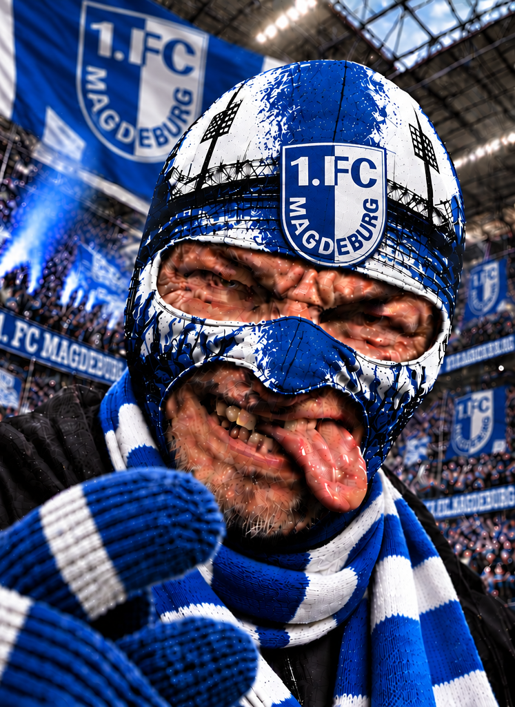 1. FC Magdeburg Lustige Fan Balaclava – Fußball Sturmhaube
