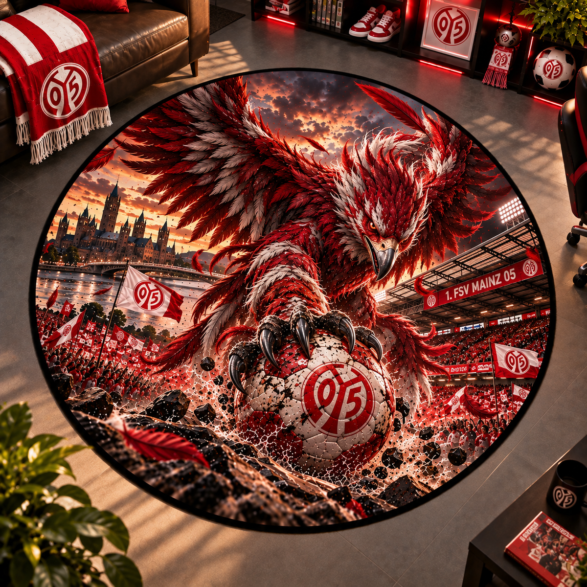 1. FSV Mainz 05 Club Beast Runder Teppich – Fußball-Power für echte Fans
