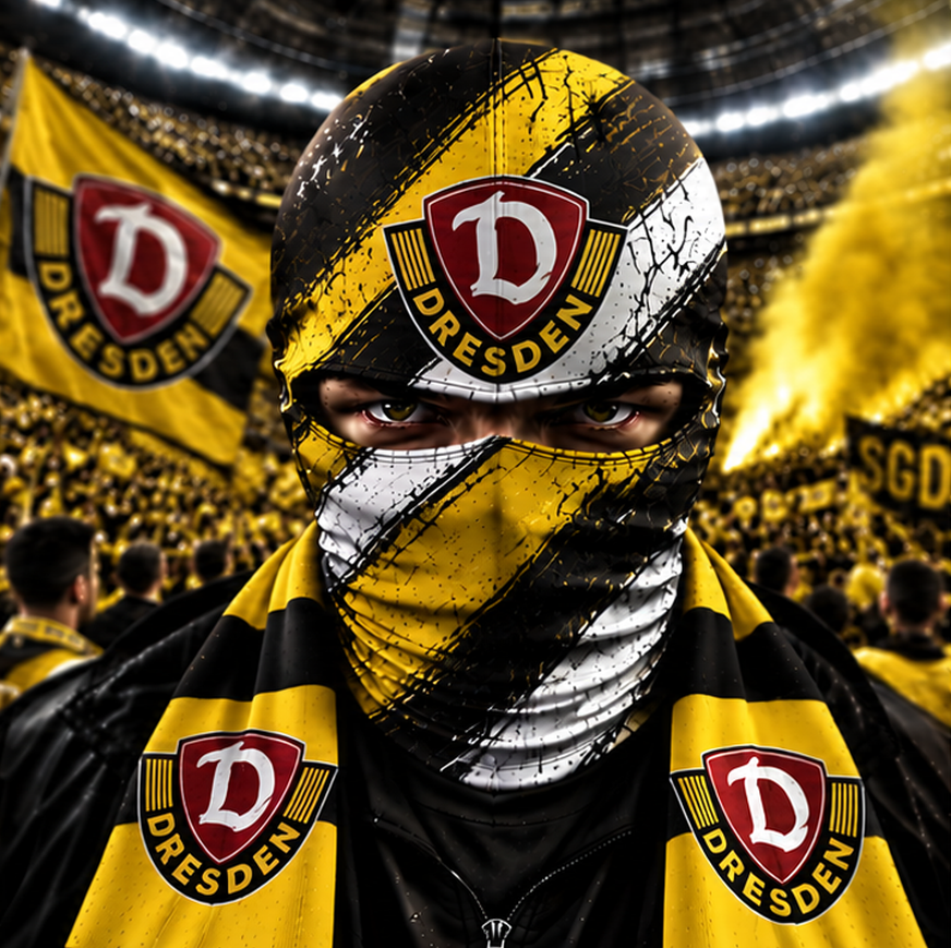 Dynamo Dresden Horror Balaclava – Gruselige Fußball Fan Sturmhaube | Halloween Maske