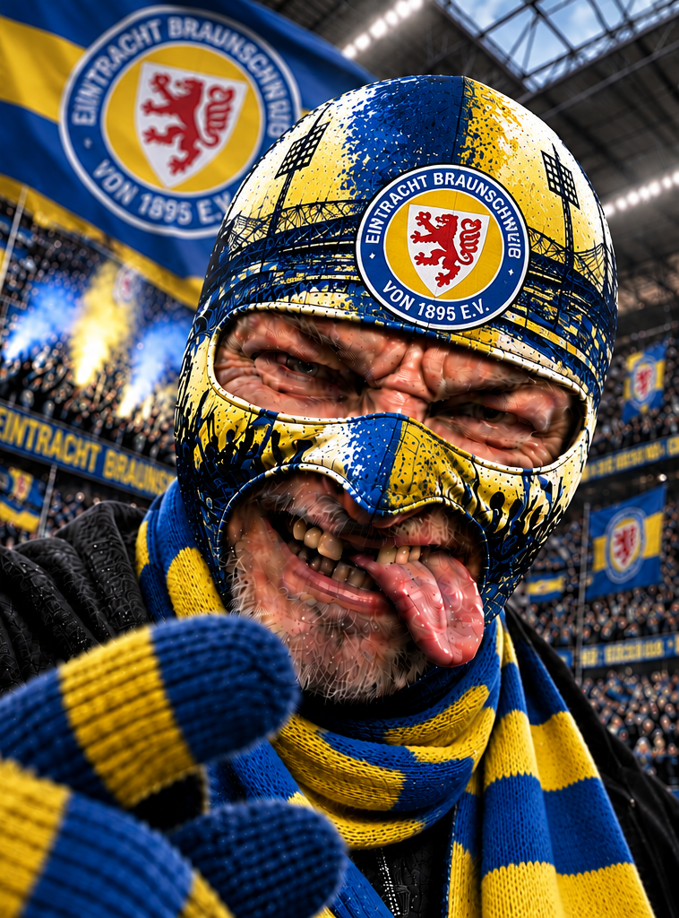 Eintracht Braunschweig Lustige Fan Balaclava – Fußball Sturmhaube