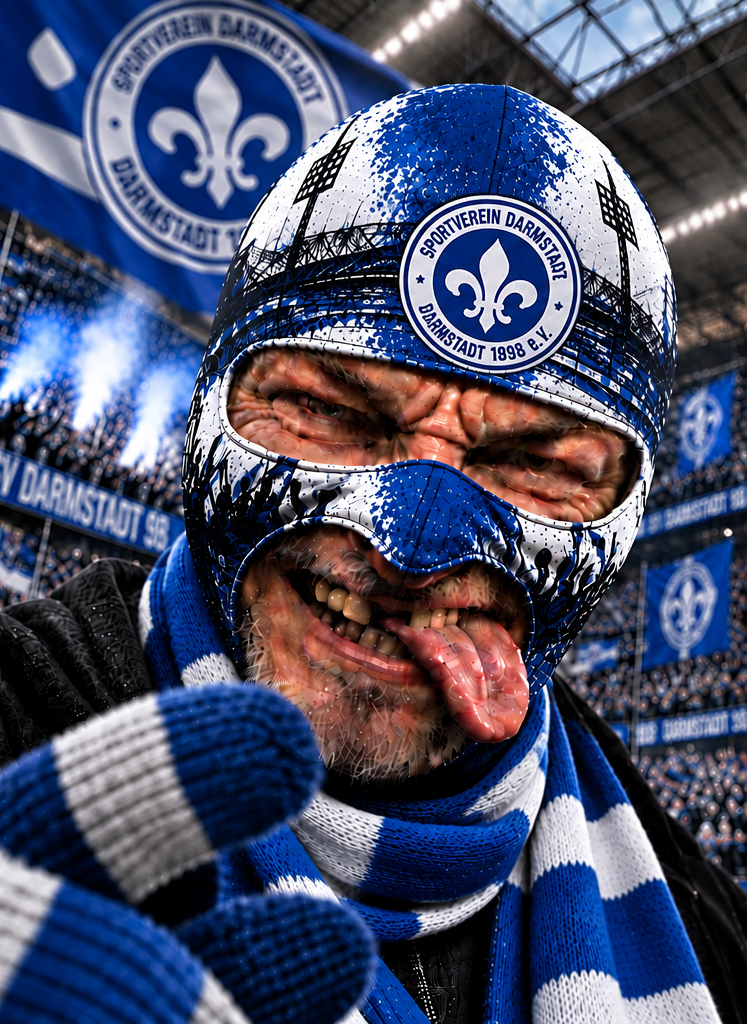 SV Darmstadt 98 Lustige Fan Balaclava – Fußball Sturmhaube