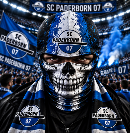 SC Paderborn 07 Horror Balaclava – Gruselige Fußball Fan Sturmhaube | Halloween Maske