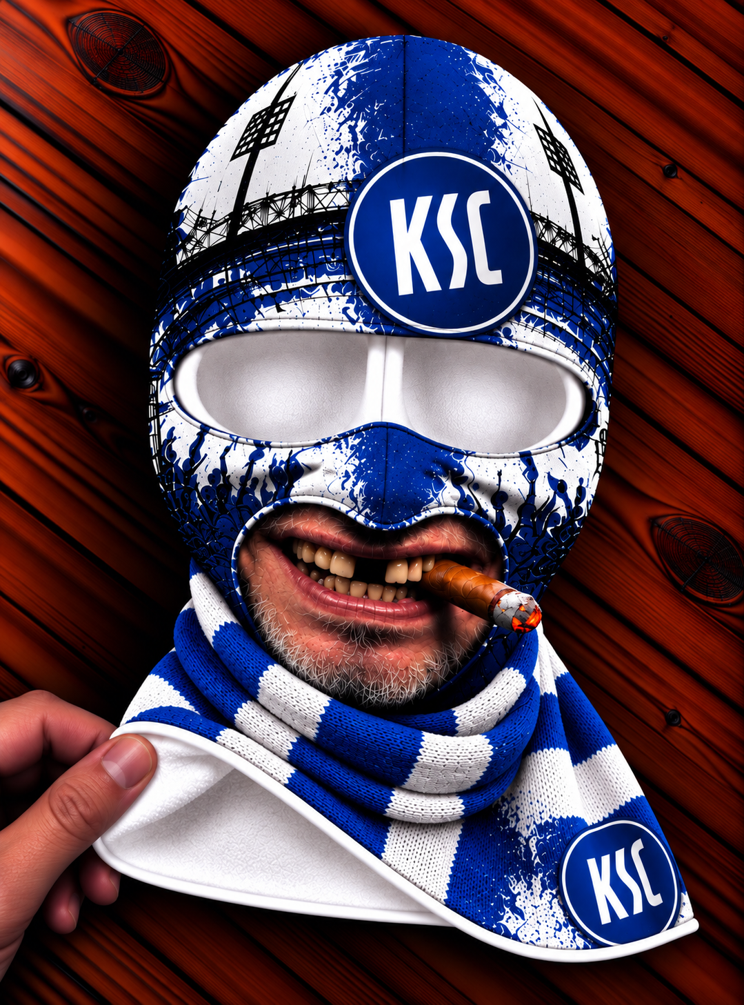 Karlsruher SC Lustige Fan Balaclava – Fußball Sturmhaube