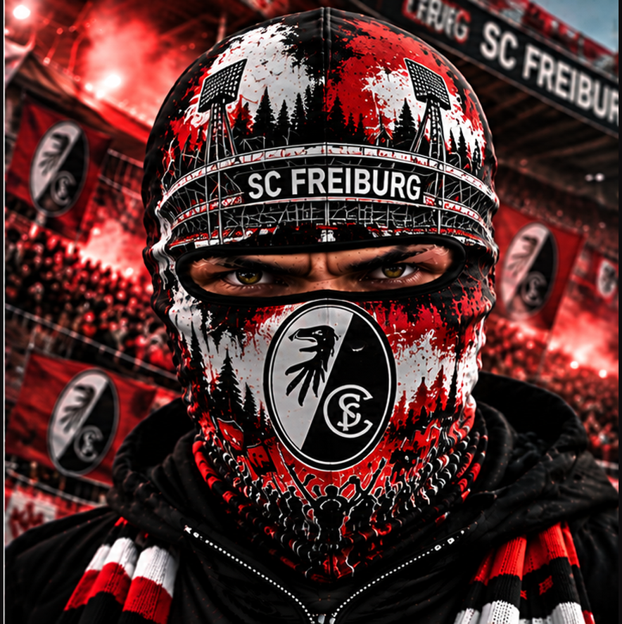 SC Freiburg Ultras Graffiti Balaclava – Fußball Fan Sturmhaube | Premium Streetwear Edition