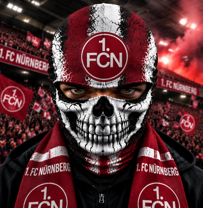 1. FC Nürnberg Horror Balaclava – Gruselige Fußball Fan Sturmhaube | Halloween Maske