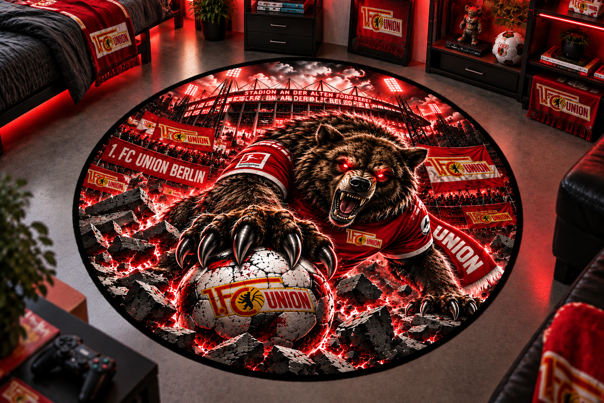 1. FC Union Berlin Club Beast Runder Teppich – Fußball-Power für echte Fans