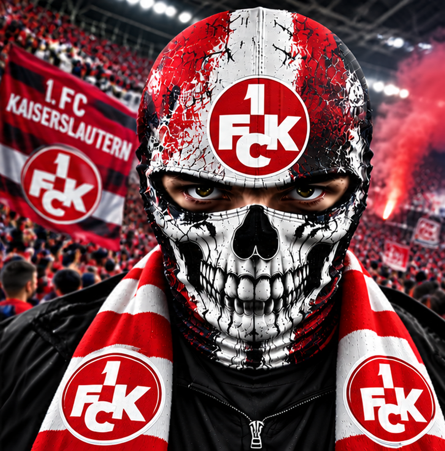 1. FC Kaiserslautern Horror Balaclava – Gruselige Fußball Fan Sturmhaube | Halloween Maske