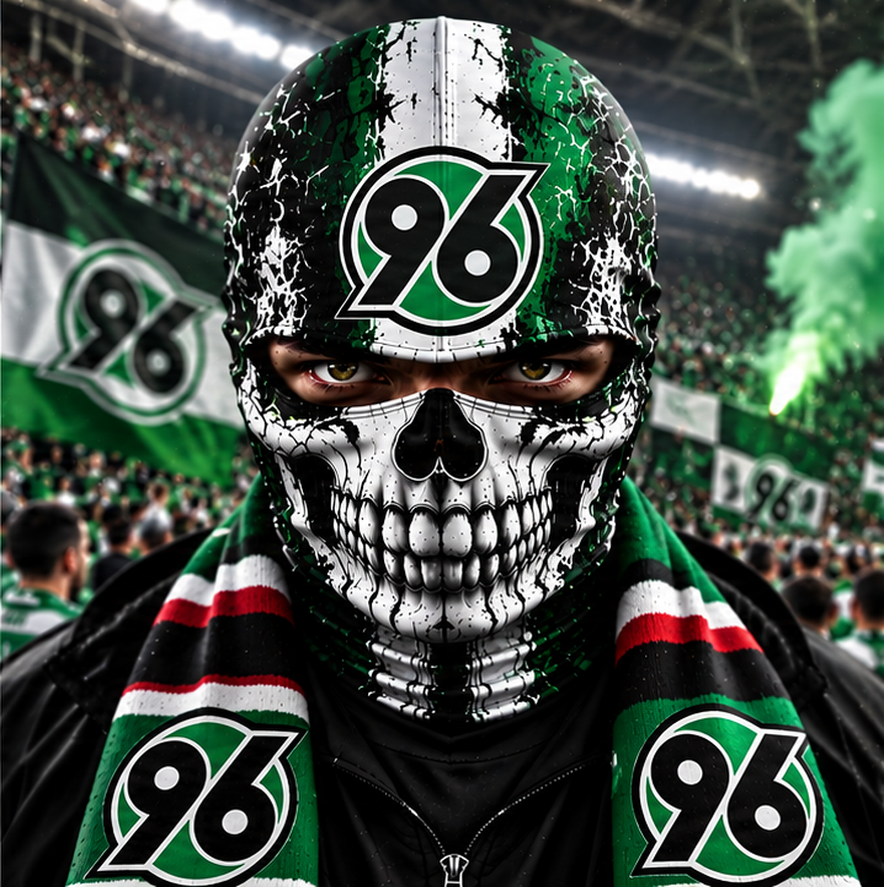 Hannover 96 Horror Balaclava – Gruselige Fußball Fan Sturmhaube | Halloween Maske