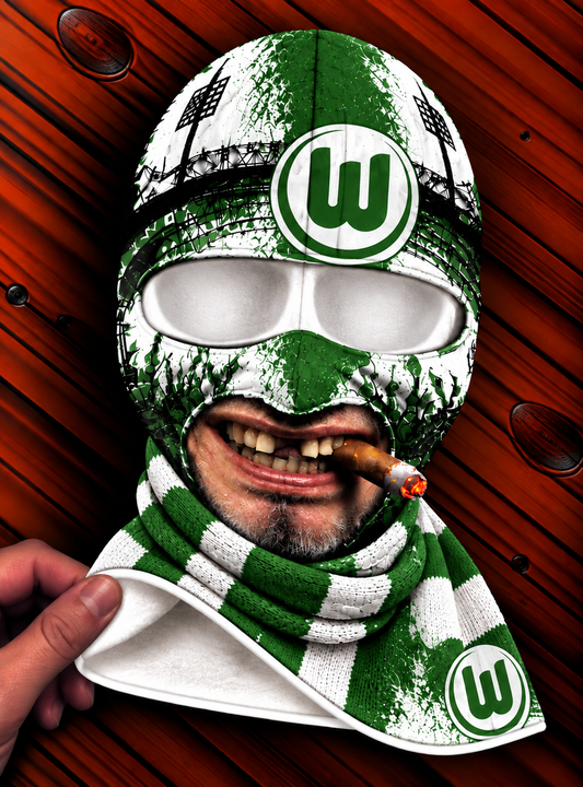 VfL Wolfsburg Lustige Fan Balaclava – Fußball Sturmhaube