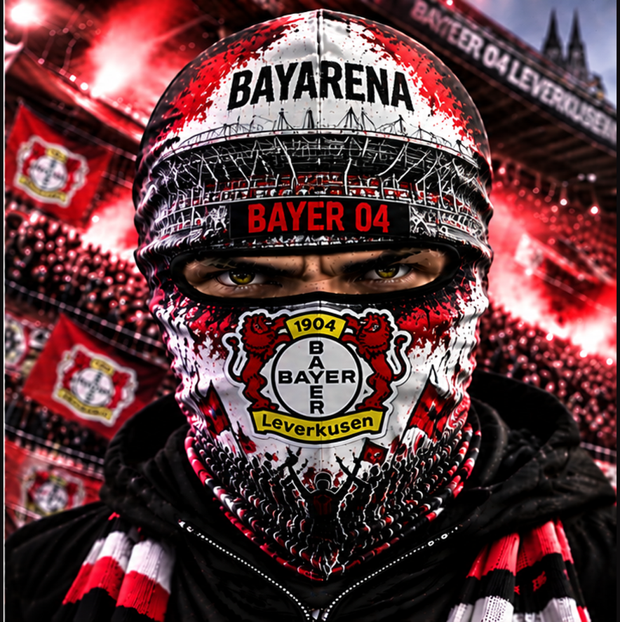 Bayer 04 Leverkusen Ultras Graffiti Balaclava – Fußball Fan Sturmhaube | Premium Streetwear Edition