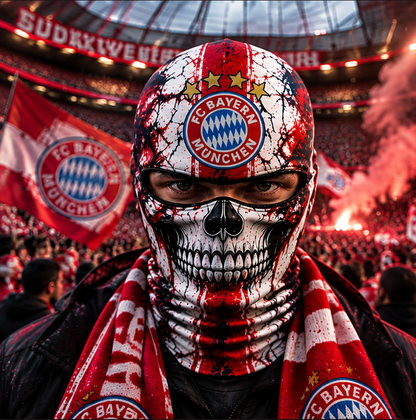 FC Bayern München Horror Balaclava – Gruselige Fußball Fan Sturmhaube | Halloween Maske