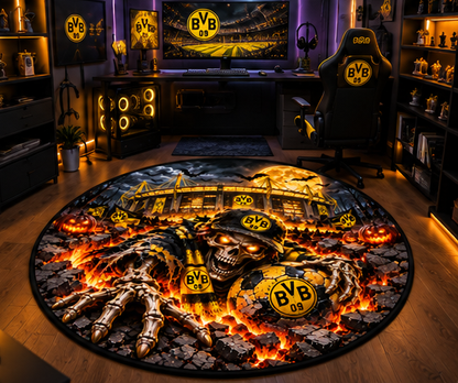 Borussia Dortmund Runder Teppich – Stadion-Feeling für Dein Zuhause