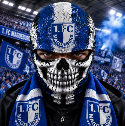 1. FC Magdeburg Horror Balaclava – Gruselige Fußball Fan Sturmhaube | Halloween Maske