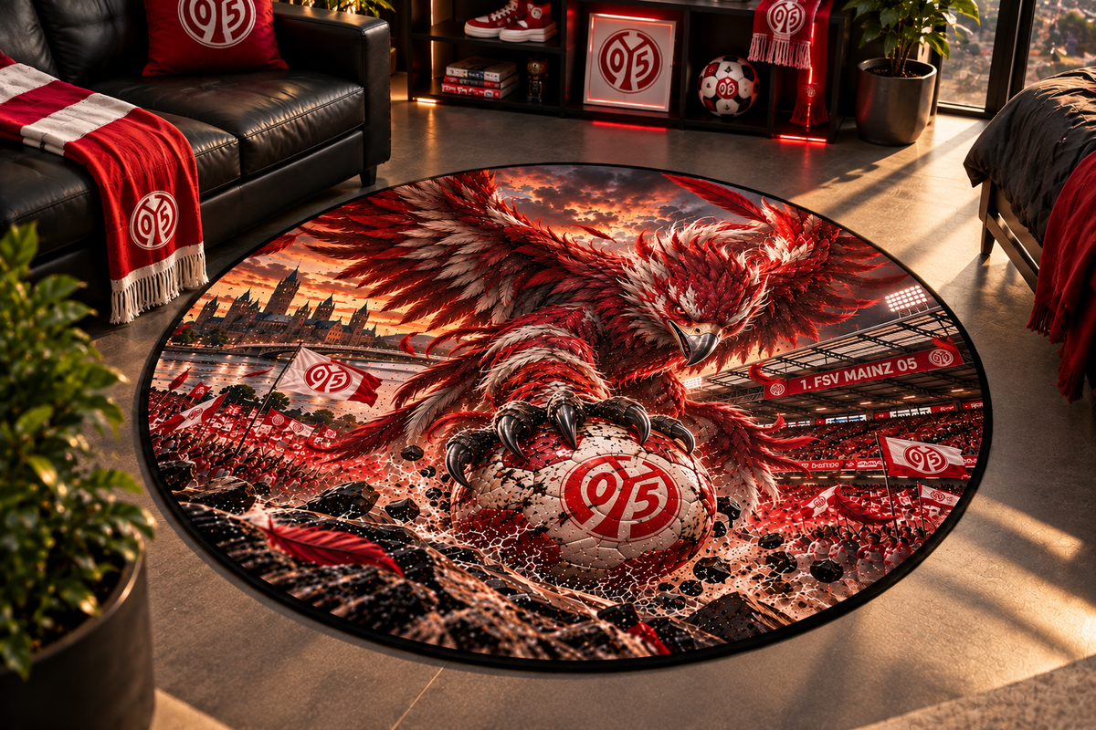 1. FSV Mainz 05 Club Beast Runder Teppich – Fußball-Power für echte Fans