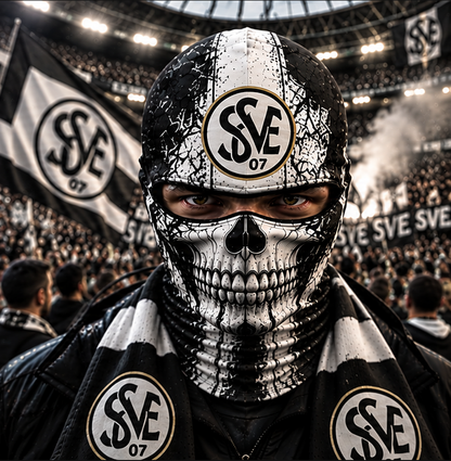 SV Elversberg Horror Balaclava – Gruselige Fußball Fan Sturmhaube | Halloween Maske