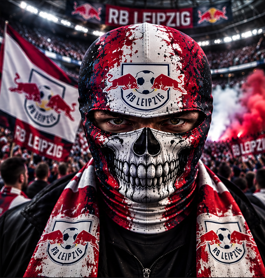 RB Leipzig Horror Balaclava – Gruselige Fußball Fan Sturmhaube | Halloween Maske