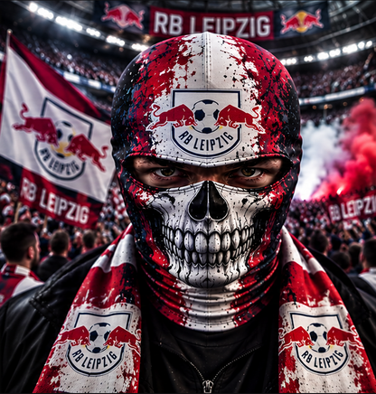 RB Leipzig Horror Balaclava – Gruselige Fußball Fan Sturmhaube | Halloween Maske