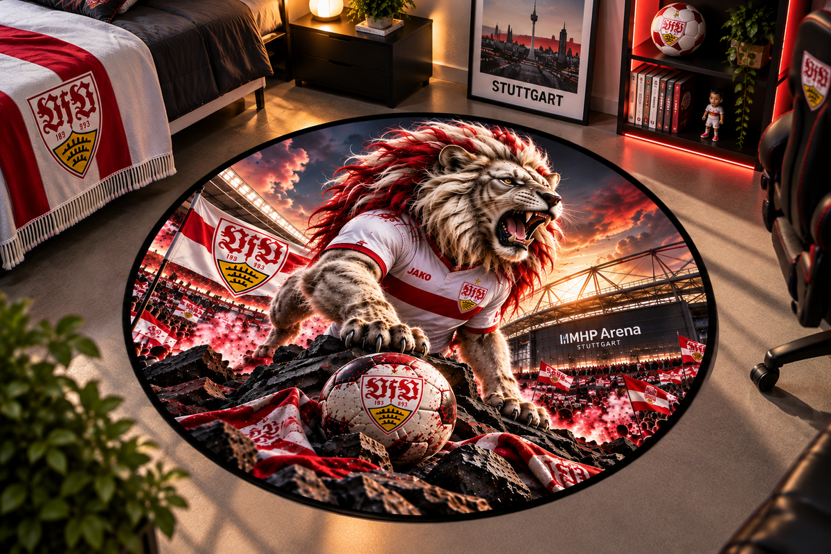 VfB Stuttgart Club Beast Runder Teppich – Fußball-Power für echte Fans