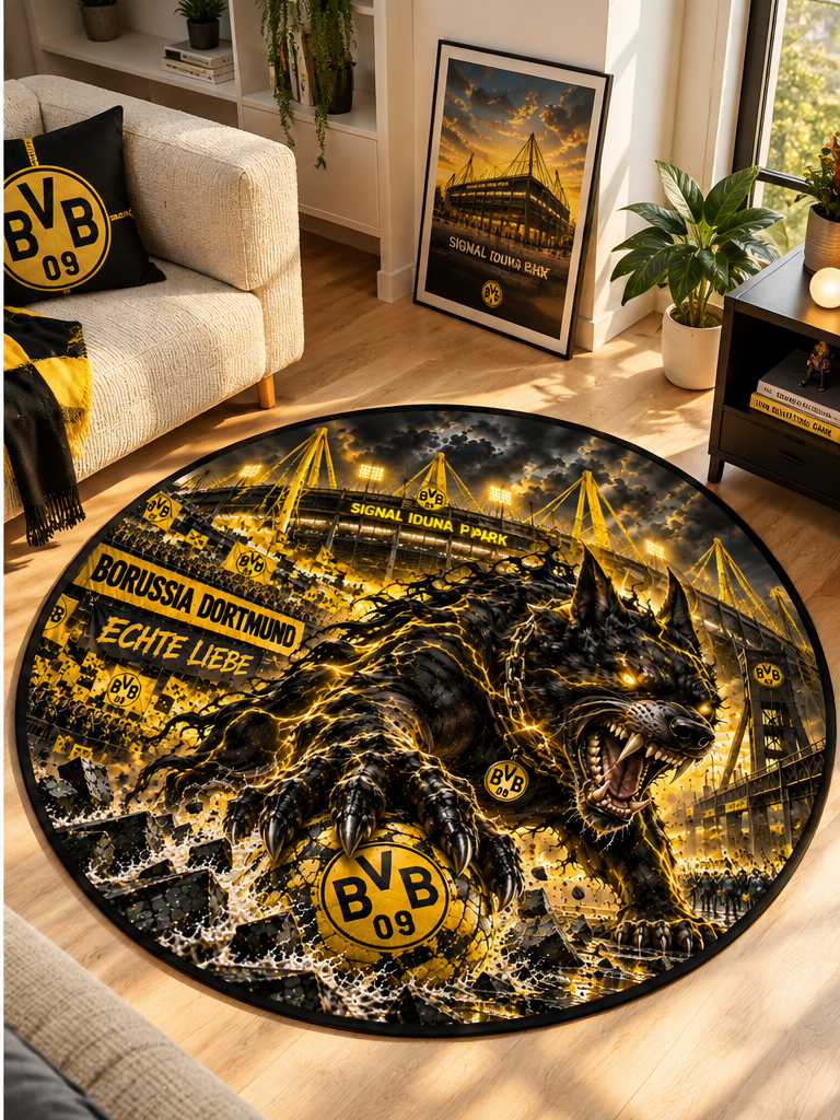 Borussia Dortmund Club Beast Runder Teppich – Fußball-Power für echte Fans