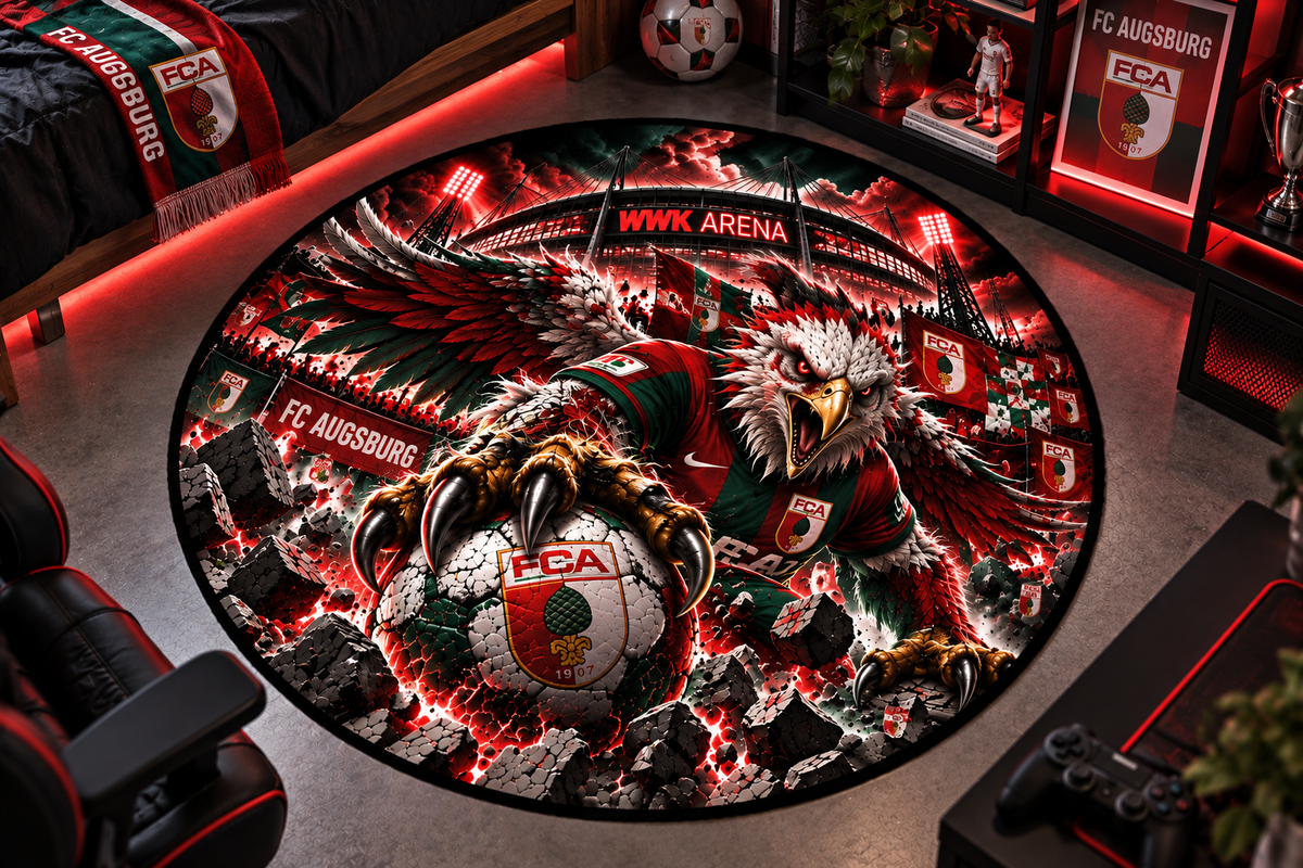 FC Augsburg Club Beast Runder Teppich – Fußball-Power für echte Fans