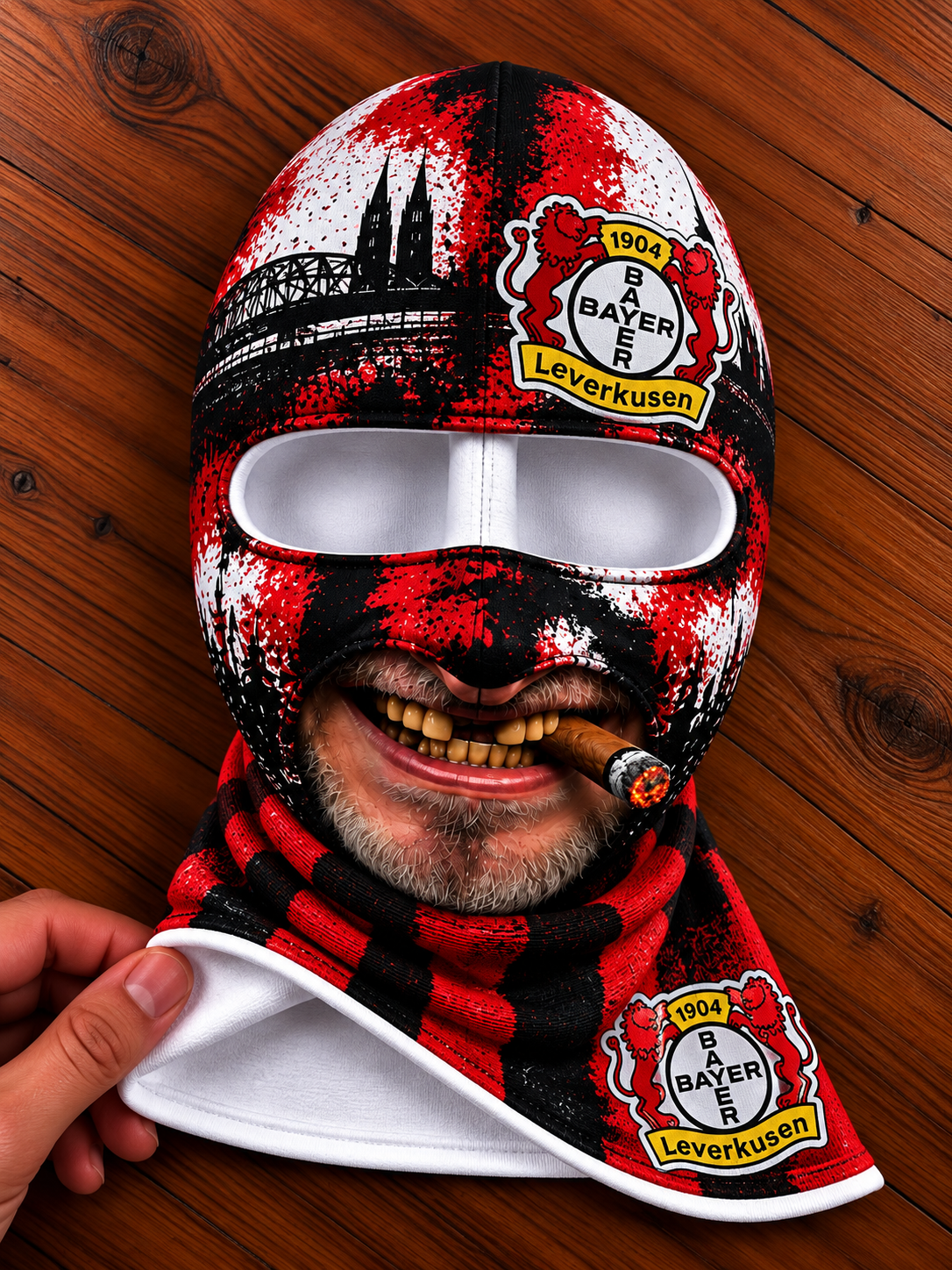 Bayer 04 Leverkusen Lustige Fan Balaclava – Fußball Sturmhaube